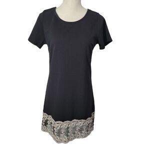 Jella couture little black dress with lace hem detail